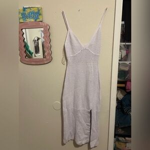 Elegant White Crochet Dress